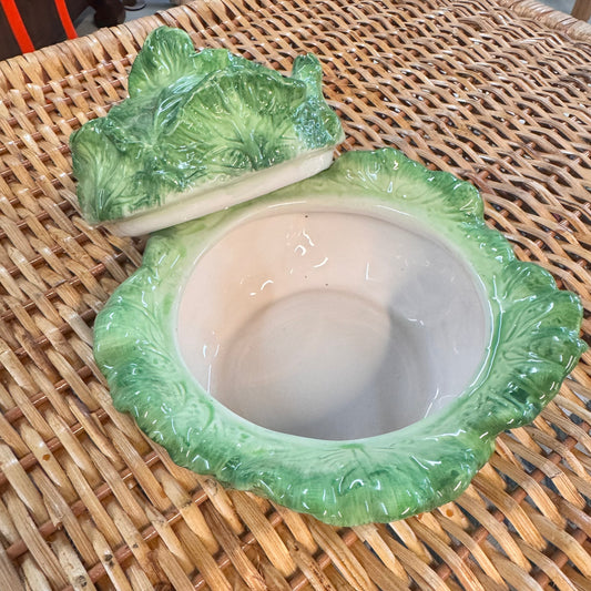 Lettuce Ware Covered Soup Bowl