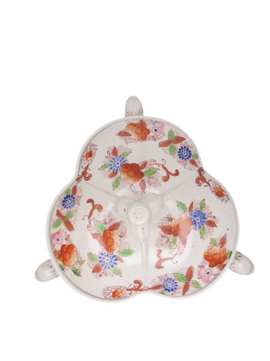 Vintage Asian Divided Dish on Raised Dragon Legs