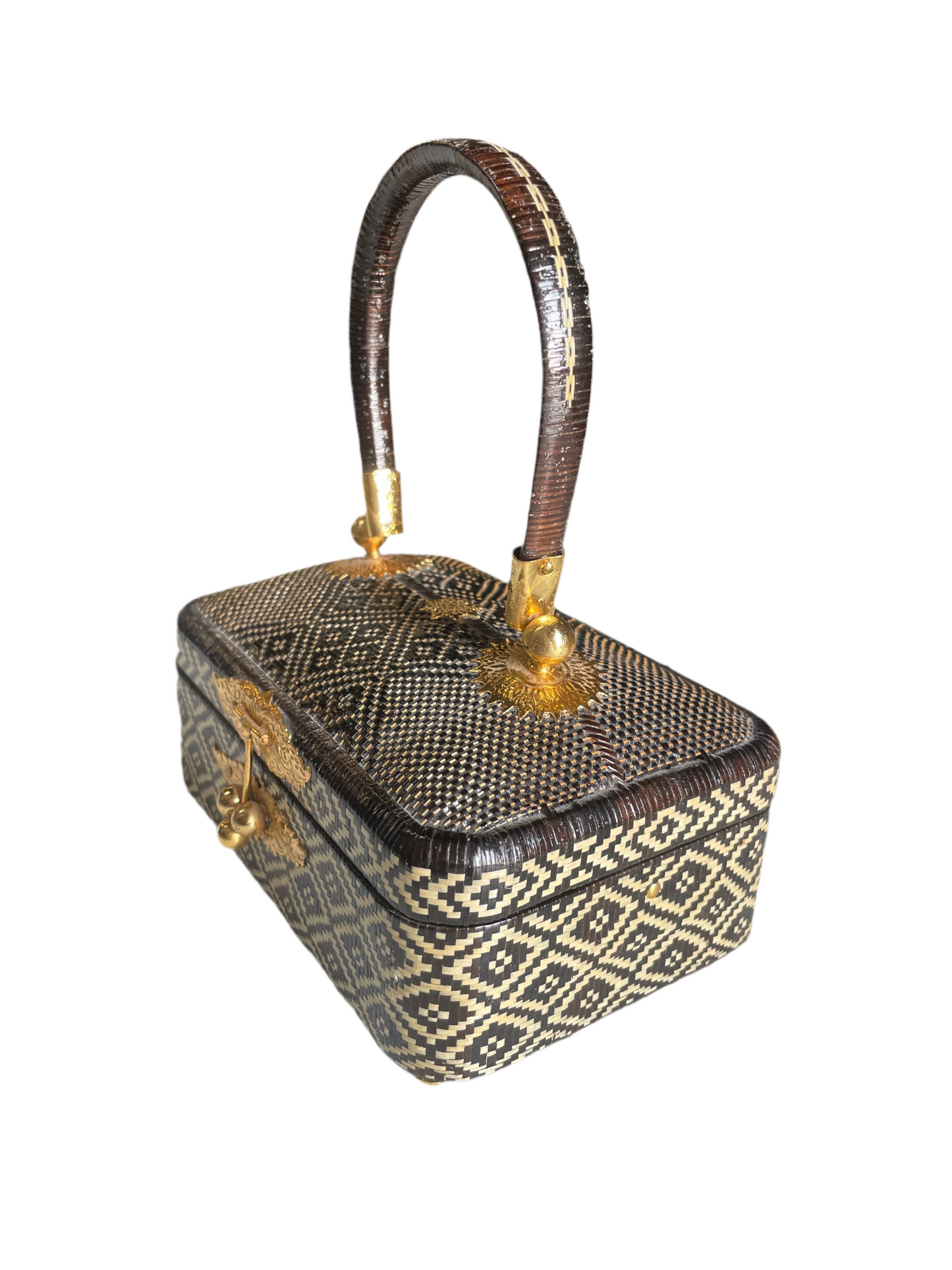 Vintage Thai Woven Rattan Bag