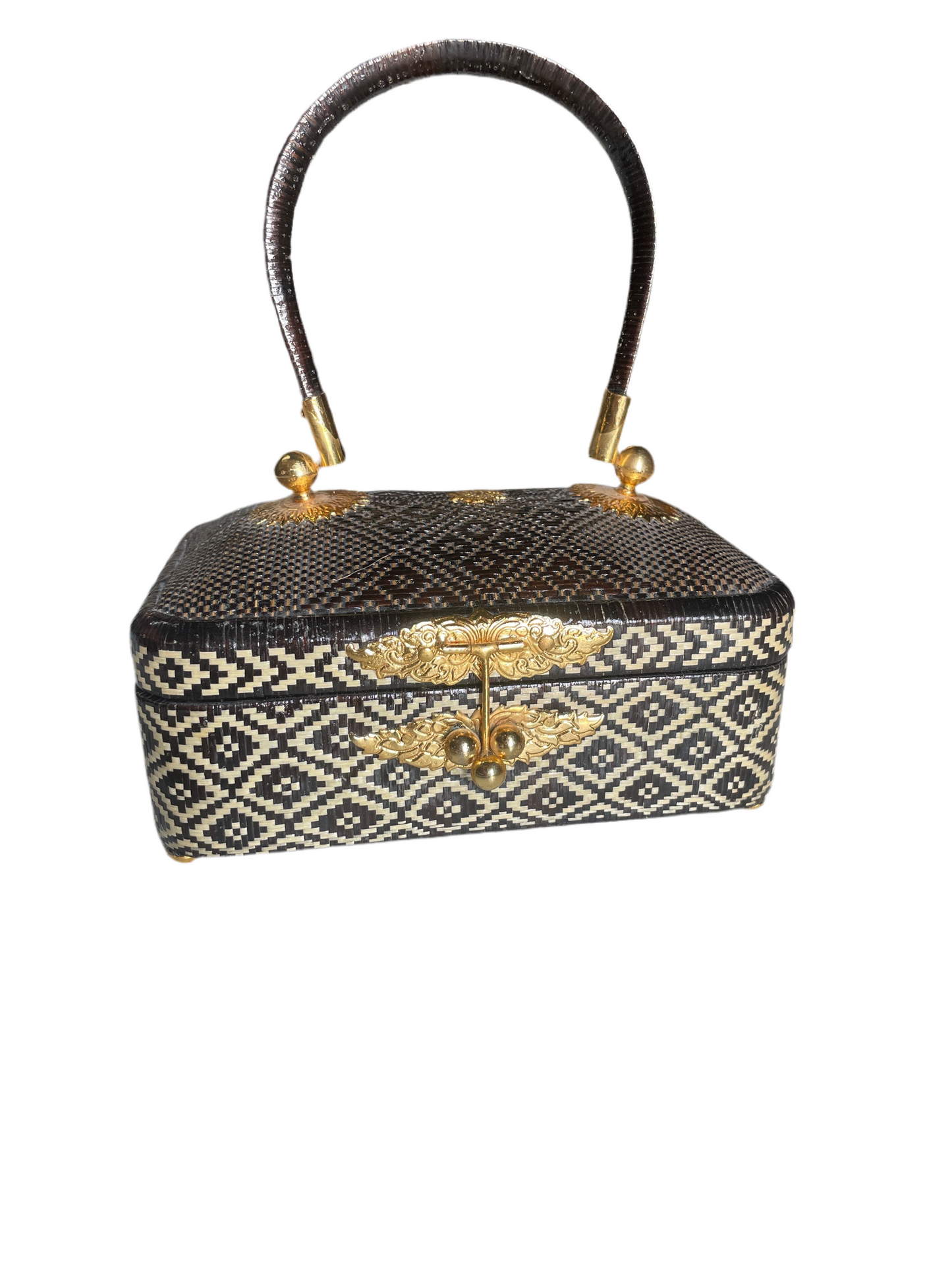 Vintage Thai Woven Rattan Bag