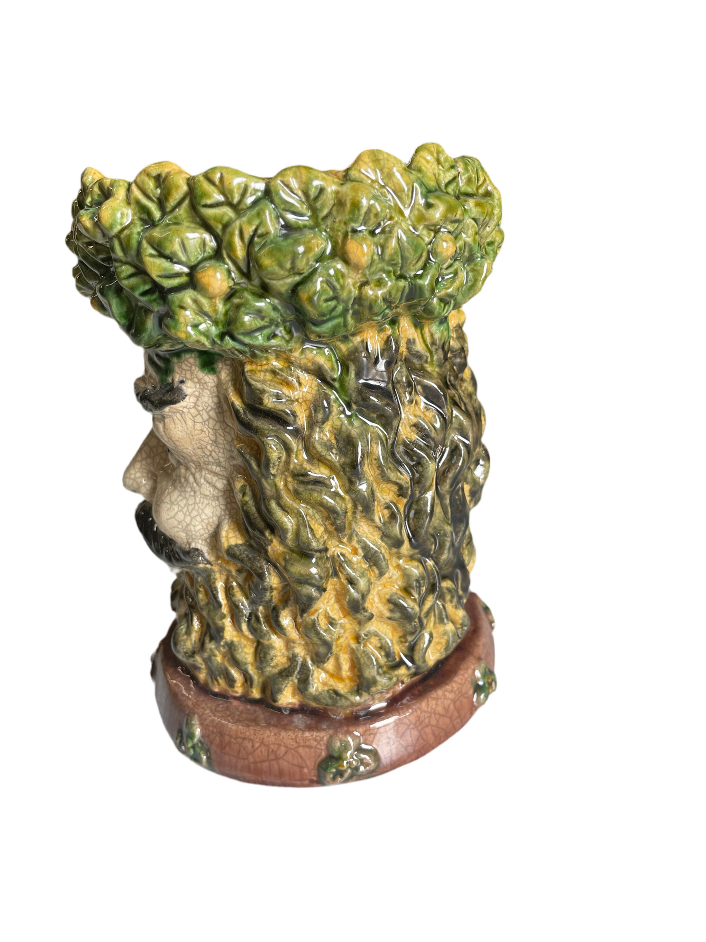Majolica Style King Candle Holder