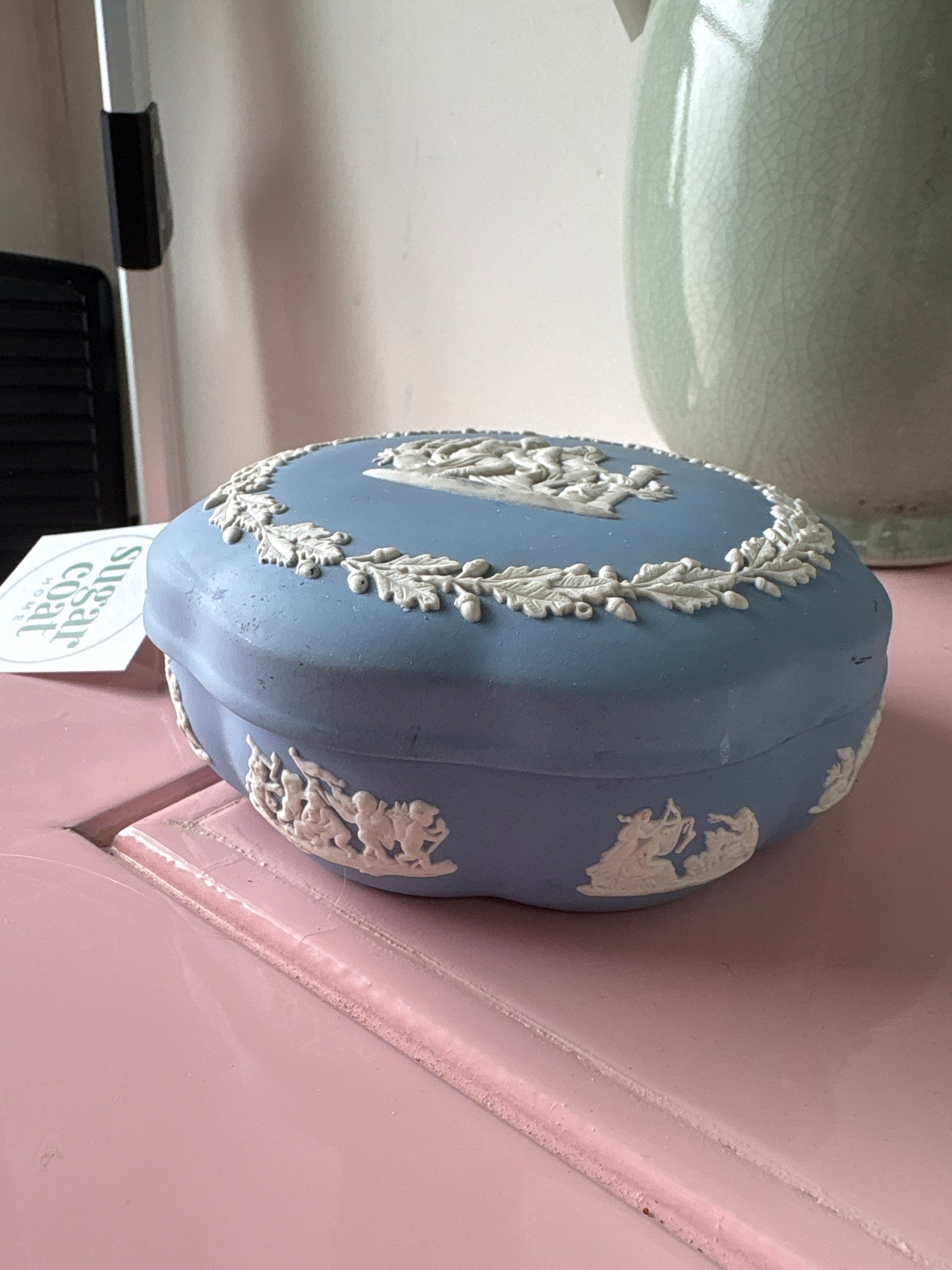 Wedgwood Jasperware Blue Box with Scalloped Edge