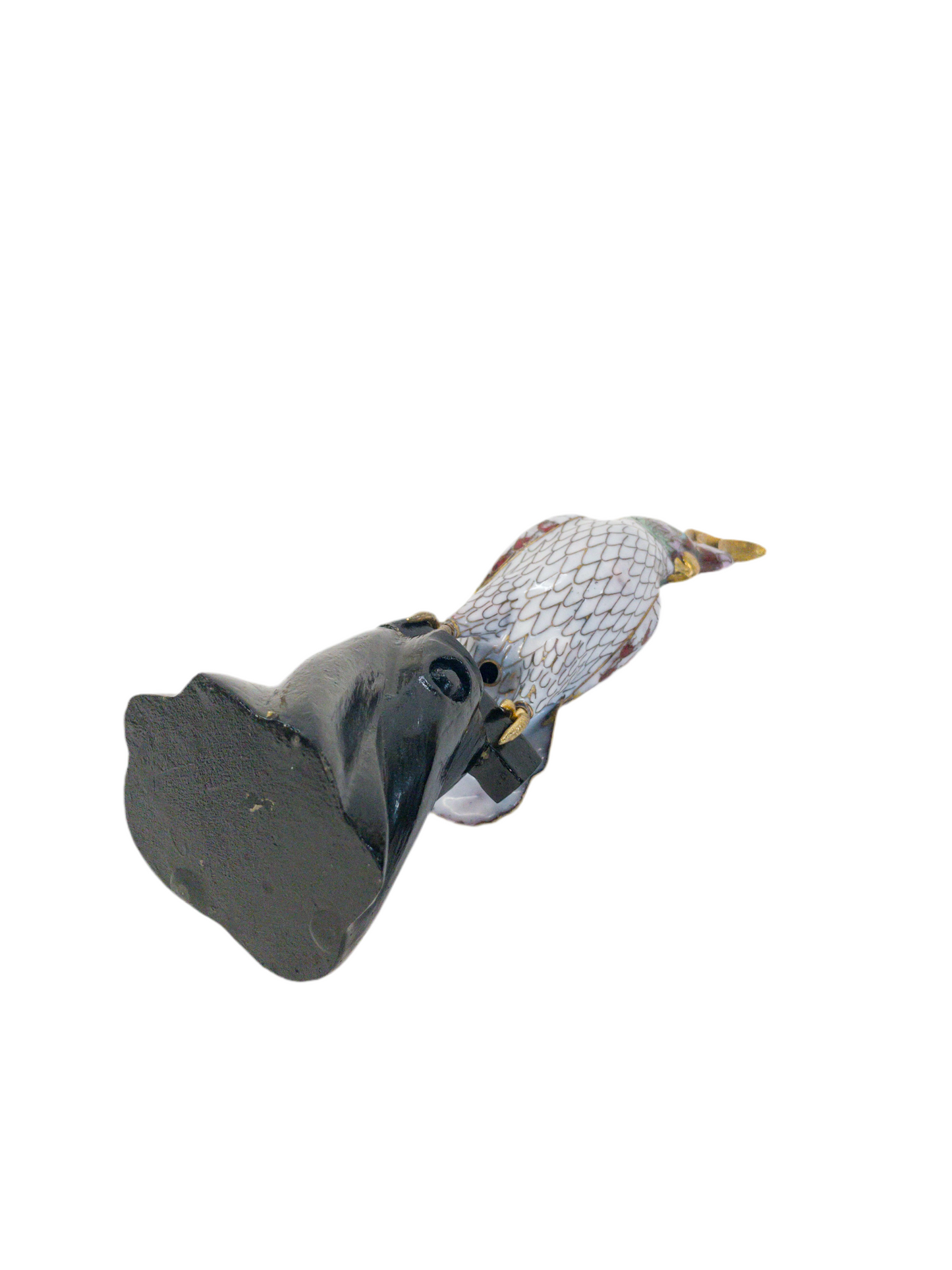 Vintage Cloisonné Cockatoo on Stand