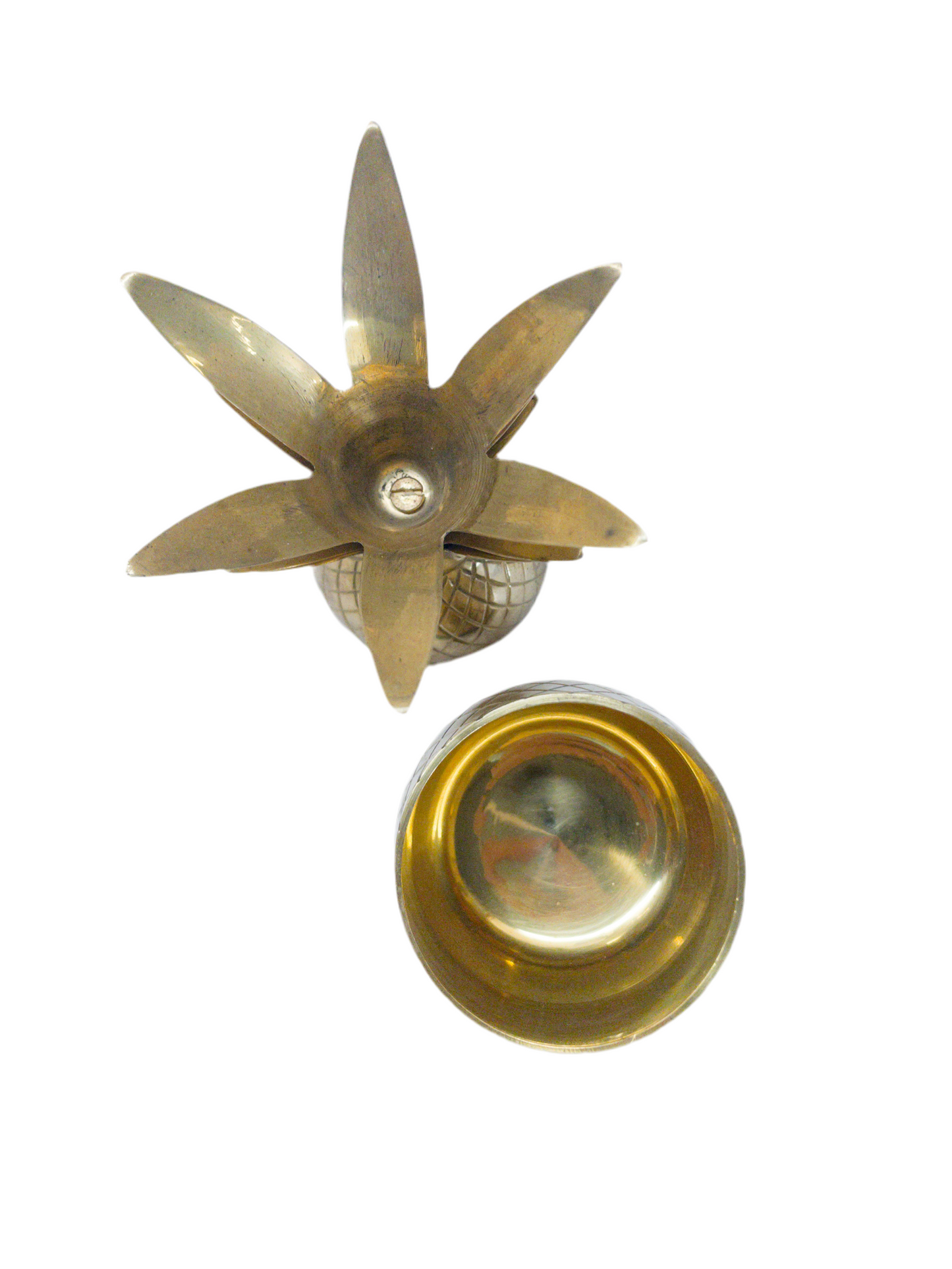 Mid-century Brass Lidded Pineapple Small