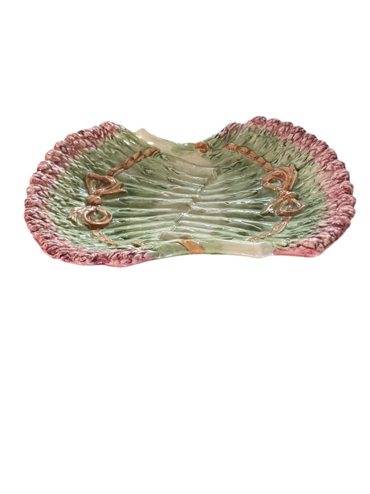 Portuguese Majollica Asparagus Platter