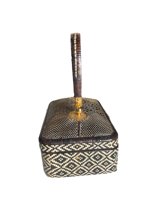 Vintage Thai Woven Rattan Bag