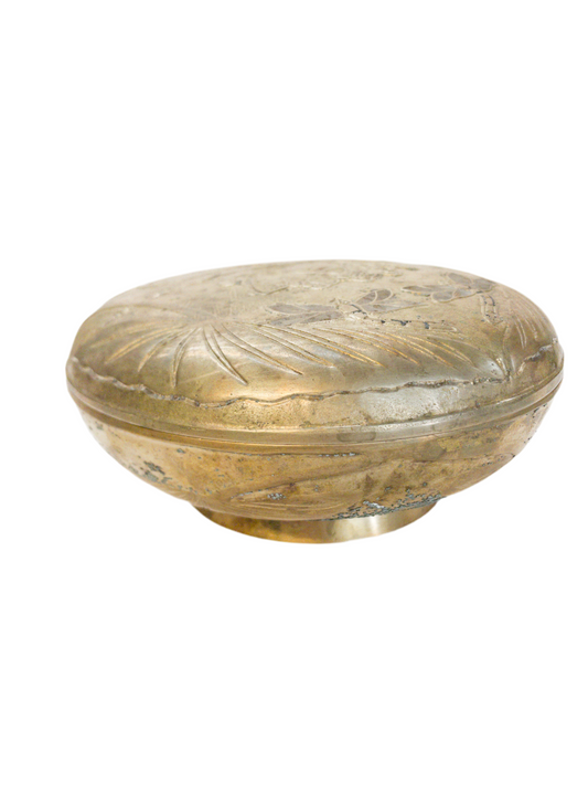 Art Nouveau Brass Lidded Bowl