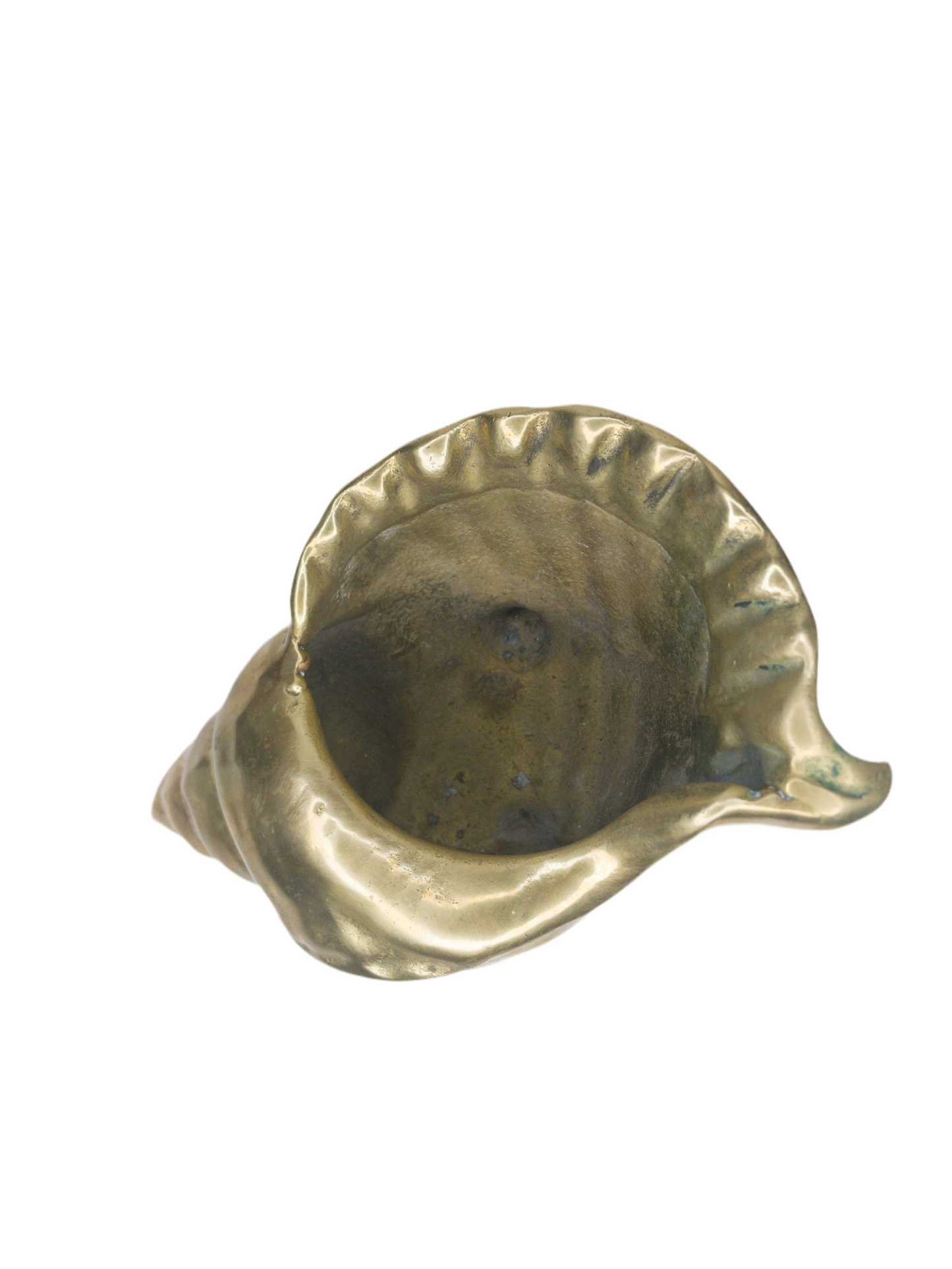 Vintage Brass Conch Shell Planter