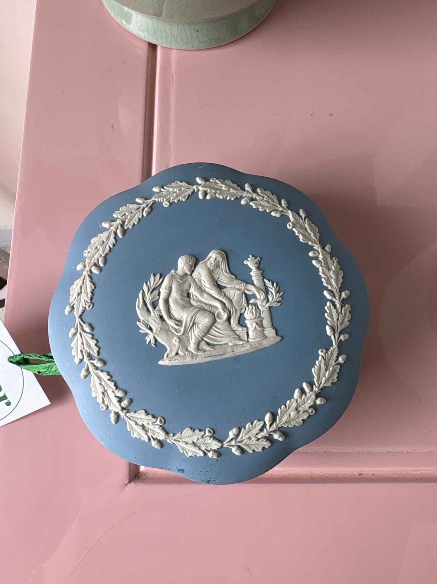 Wedgwood Jasperware Blue Box with Scalloped Edge