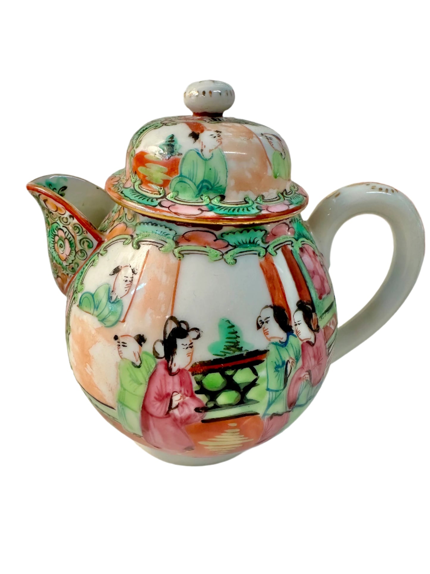 Antique Famille Rose Medallion Tea Set