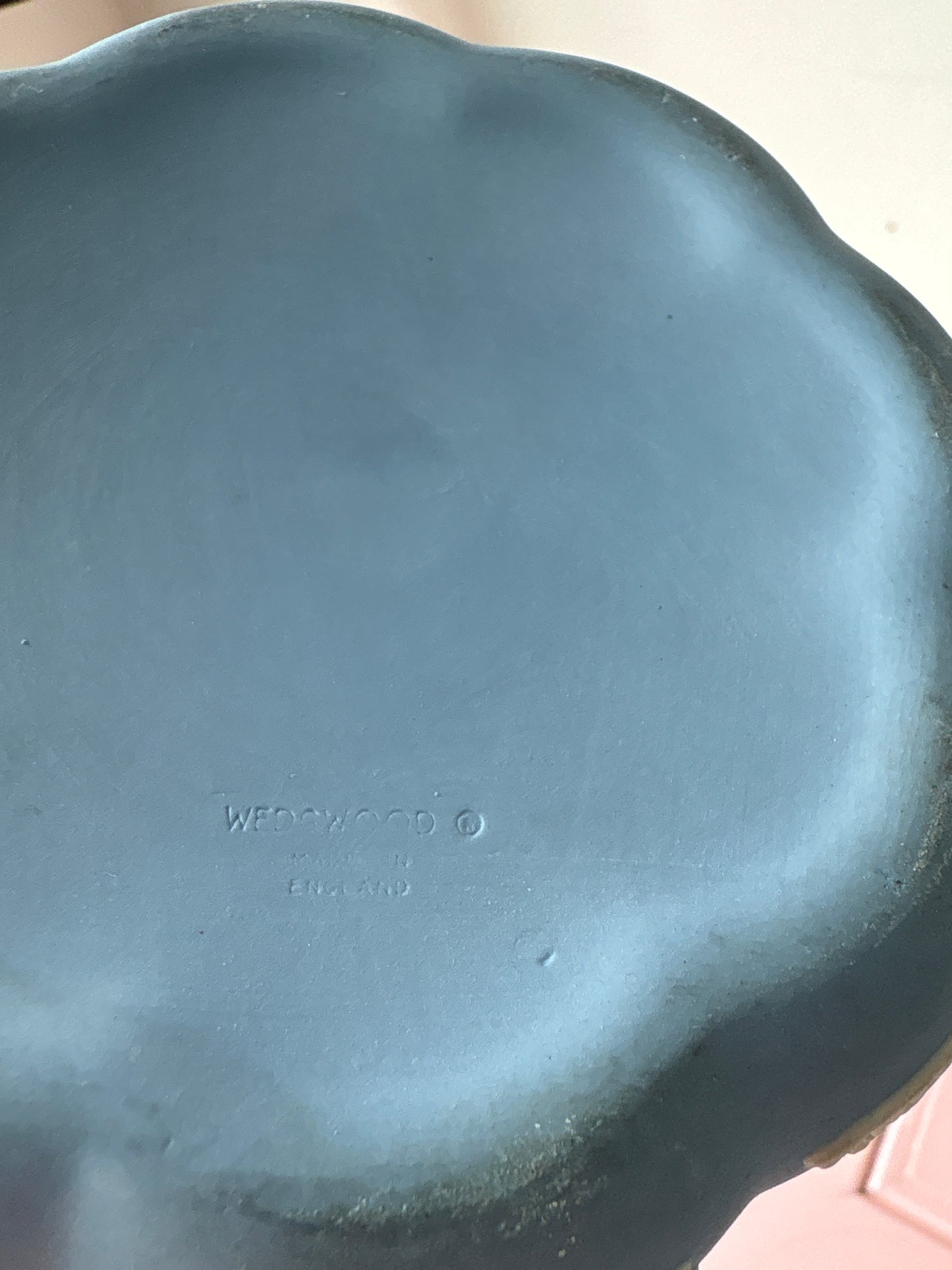 Wedgwood Jasperware Blue Box with Scalloped Edge