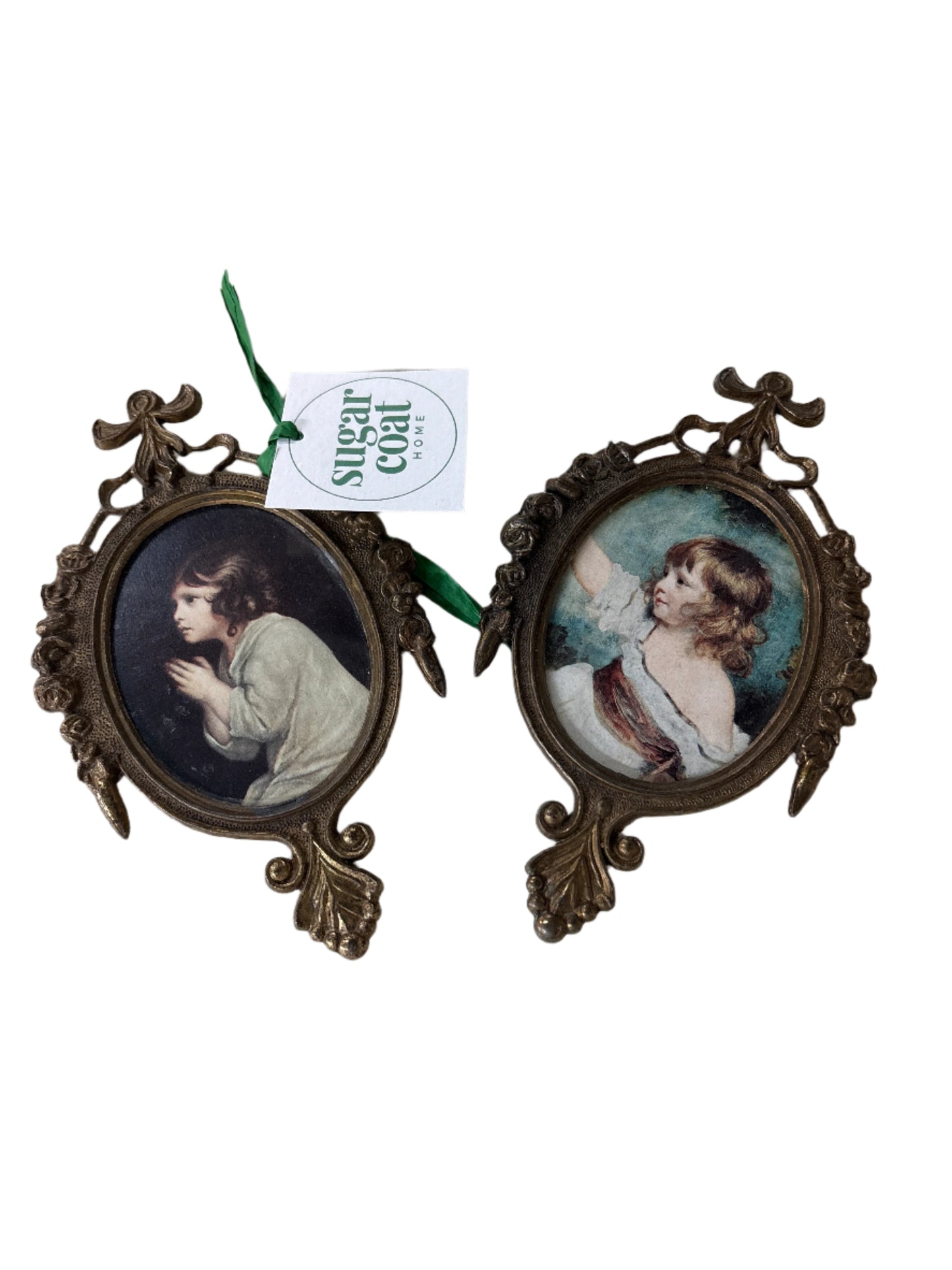 Antique Brass Italian Bow Frames Pair