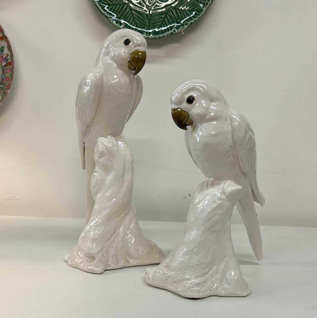 Vintage pair of Freeman & McFarlin Ceramic Parrots