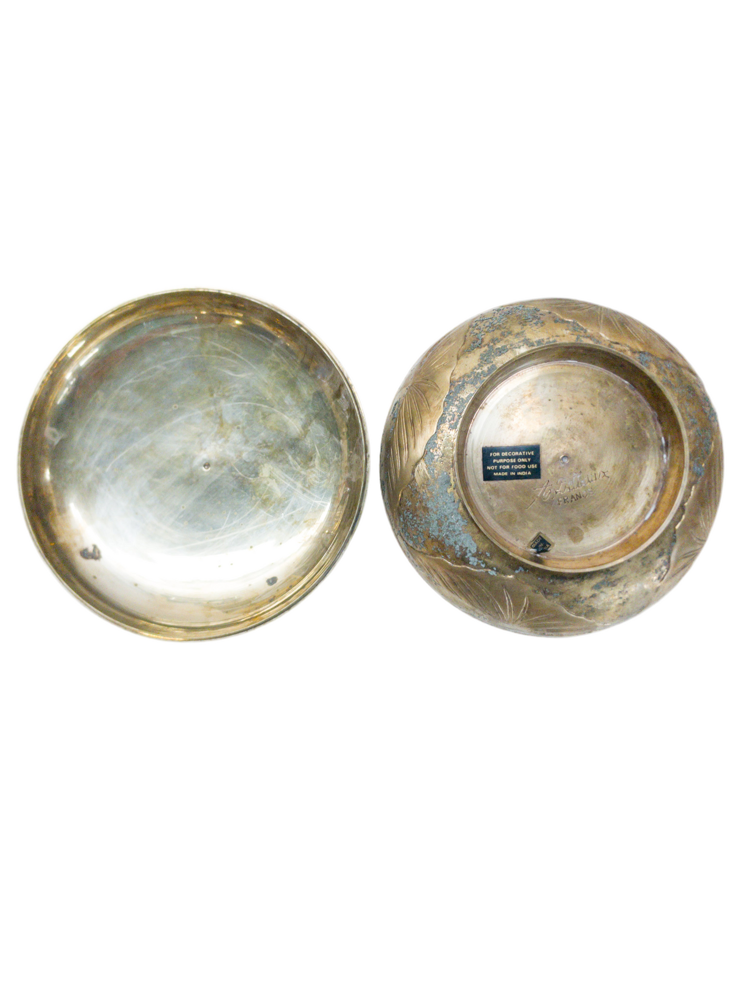 Art Nouveau Brass Lidded Bowl