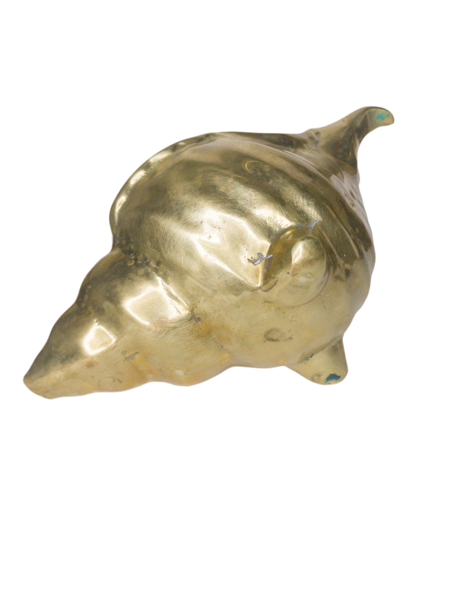 Vintage Brass Conch Shell Planter