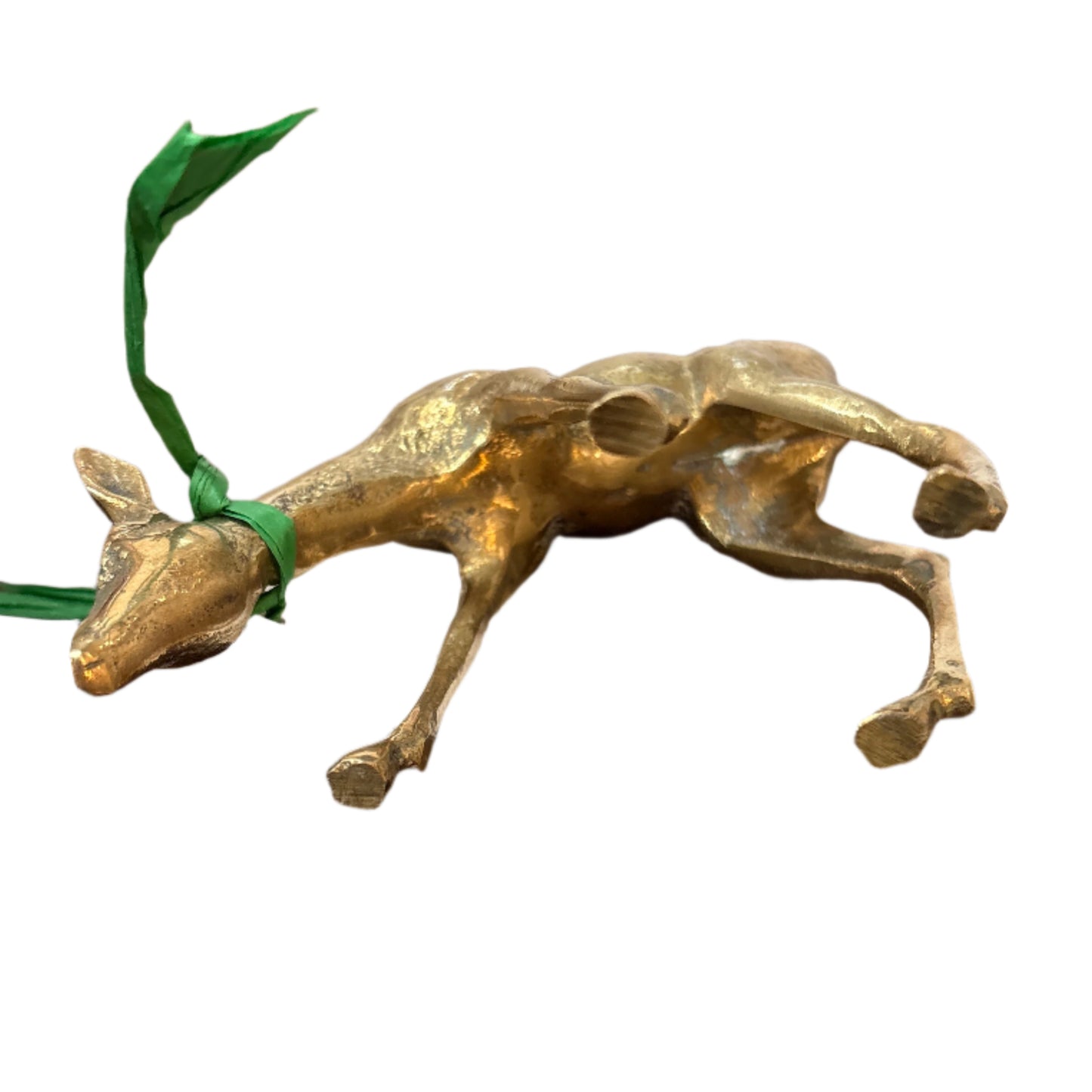 Vintage Brass Grazing Deer