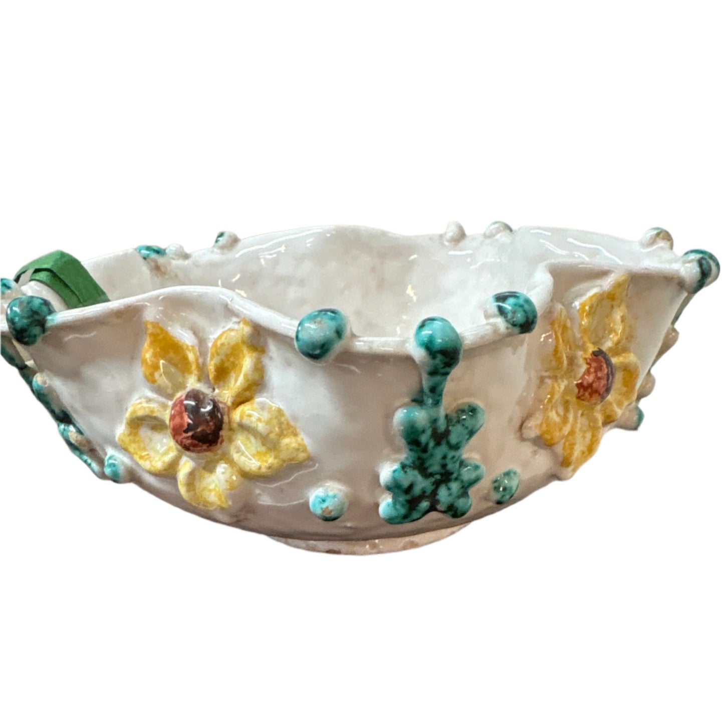 Vintage Hand Painted Italian Floral Trinket Dish/Bowl