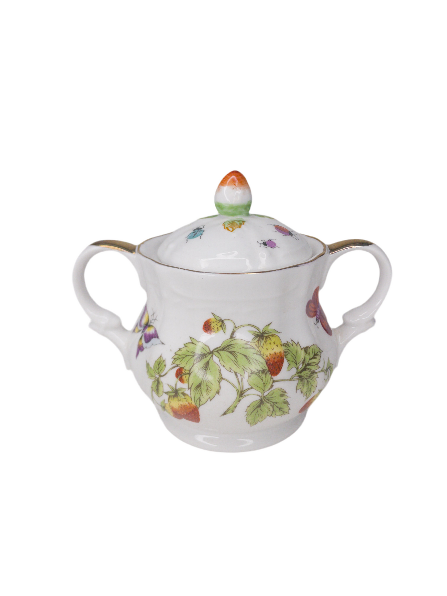 Vintage lidded Strawberry Ardalt Sugar Bowl