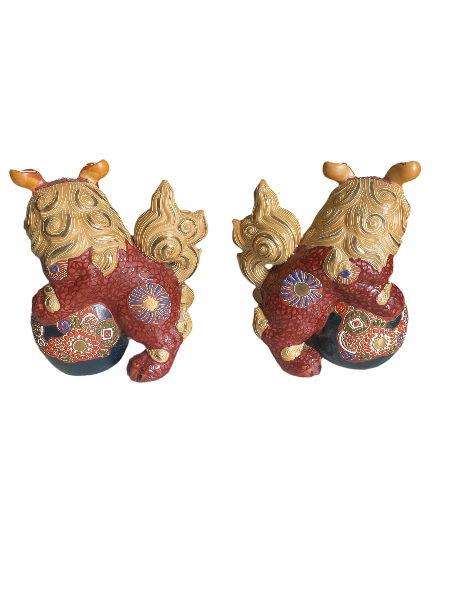 Vintage Kutani Foo Dog Pair