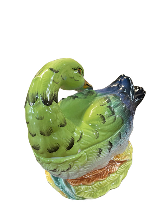 Vintage Italian Lidded Duck Bowl