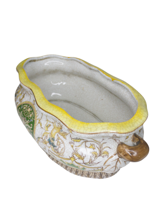 Antique Chinoiserie Porcelain Footbath Planter