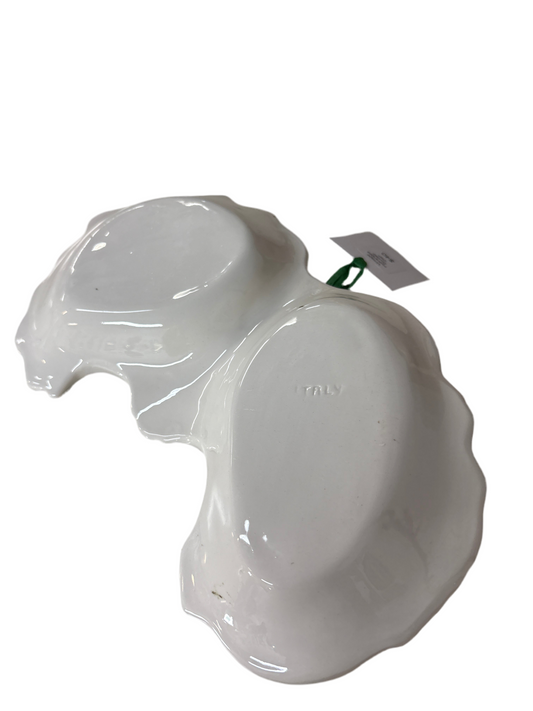 Vintage Italian Yellow Floral Divided Dish