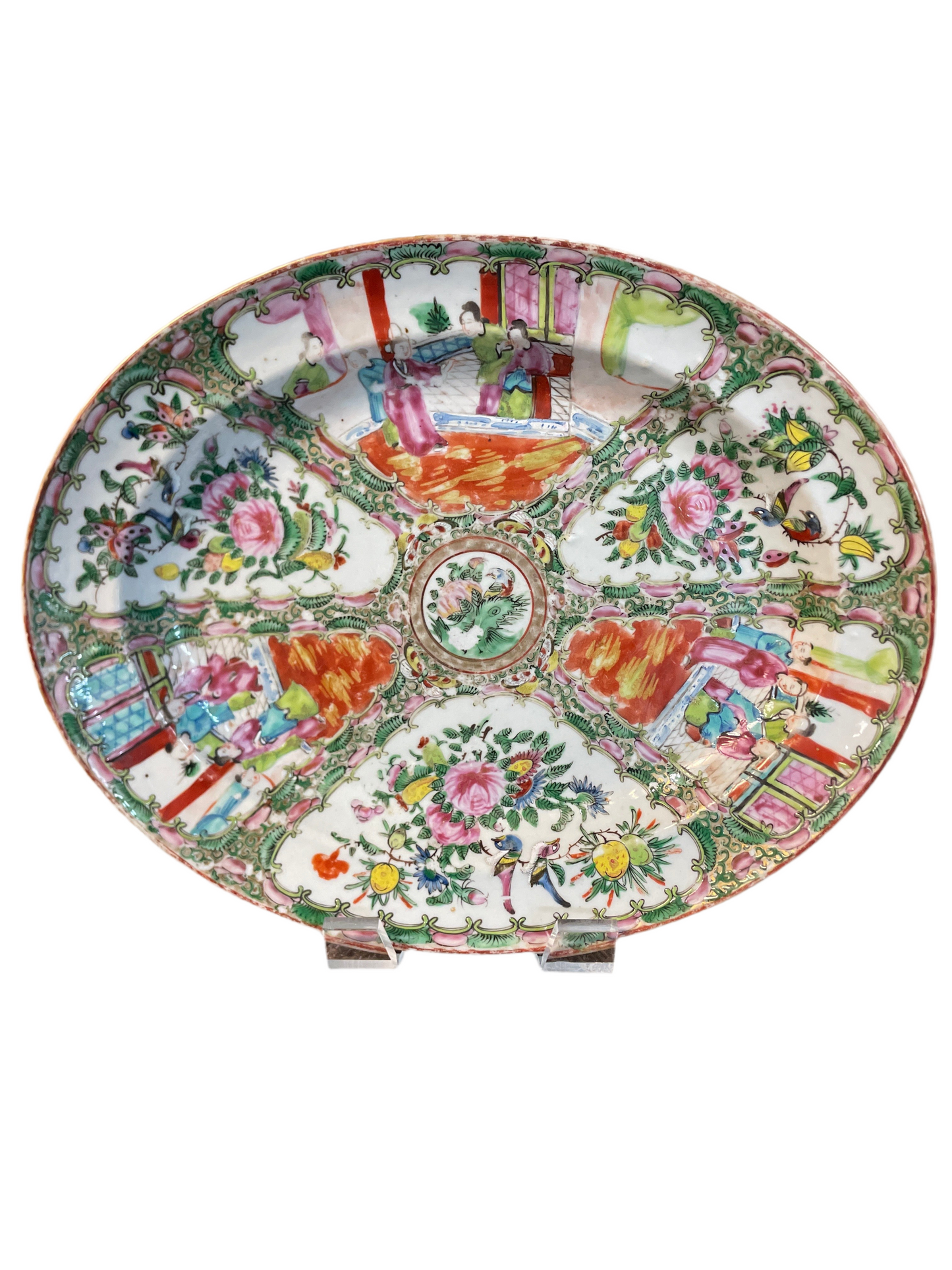 Antique Rose Canton Medallion Platter