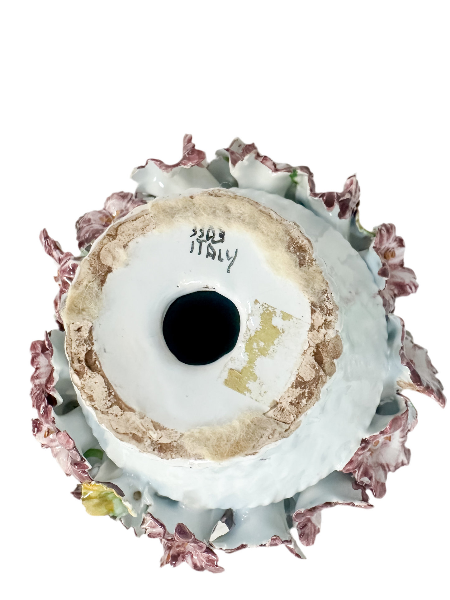 Vintage Italian Hibiscus Porcelain Topiary