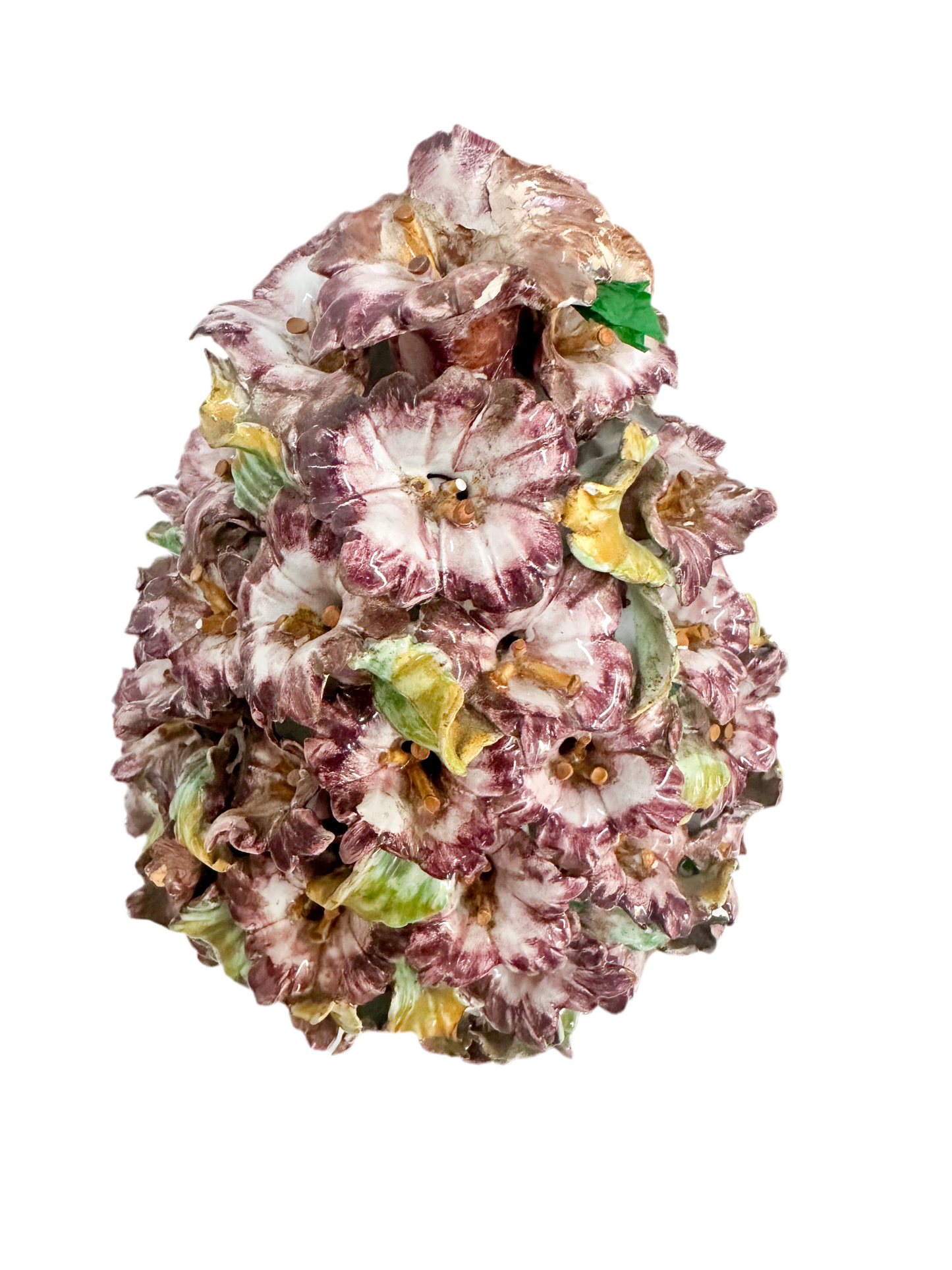 Vintage Italian Hibiscus Porcelain Topiary