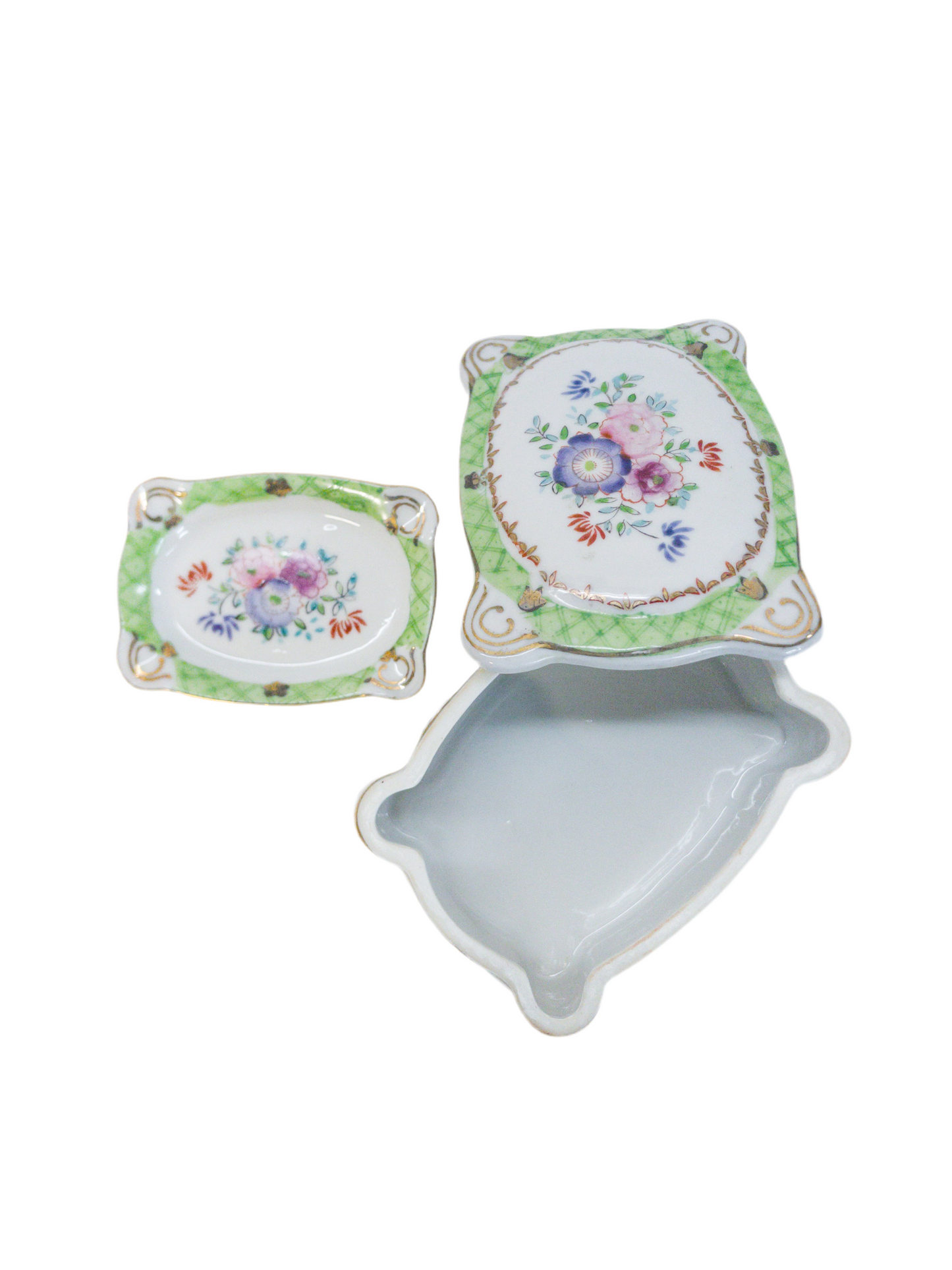 Hand Painted Trinket Box & Tray