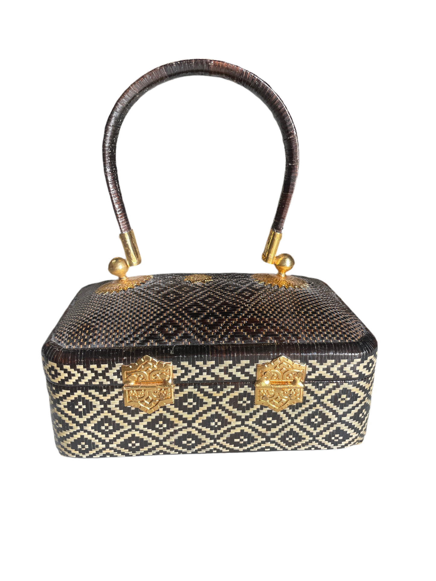 Vintage Thai Woven Rattan Bag