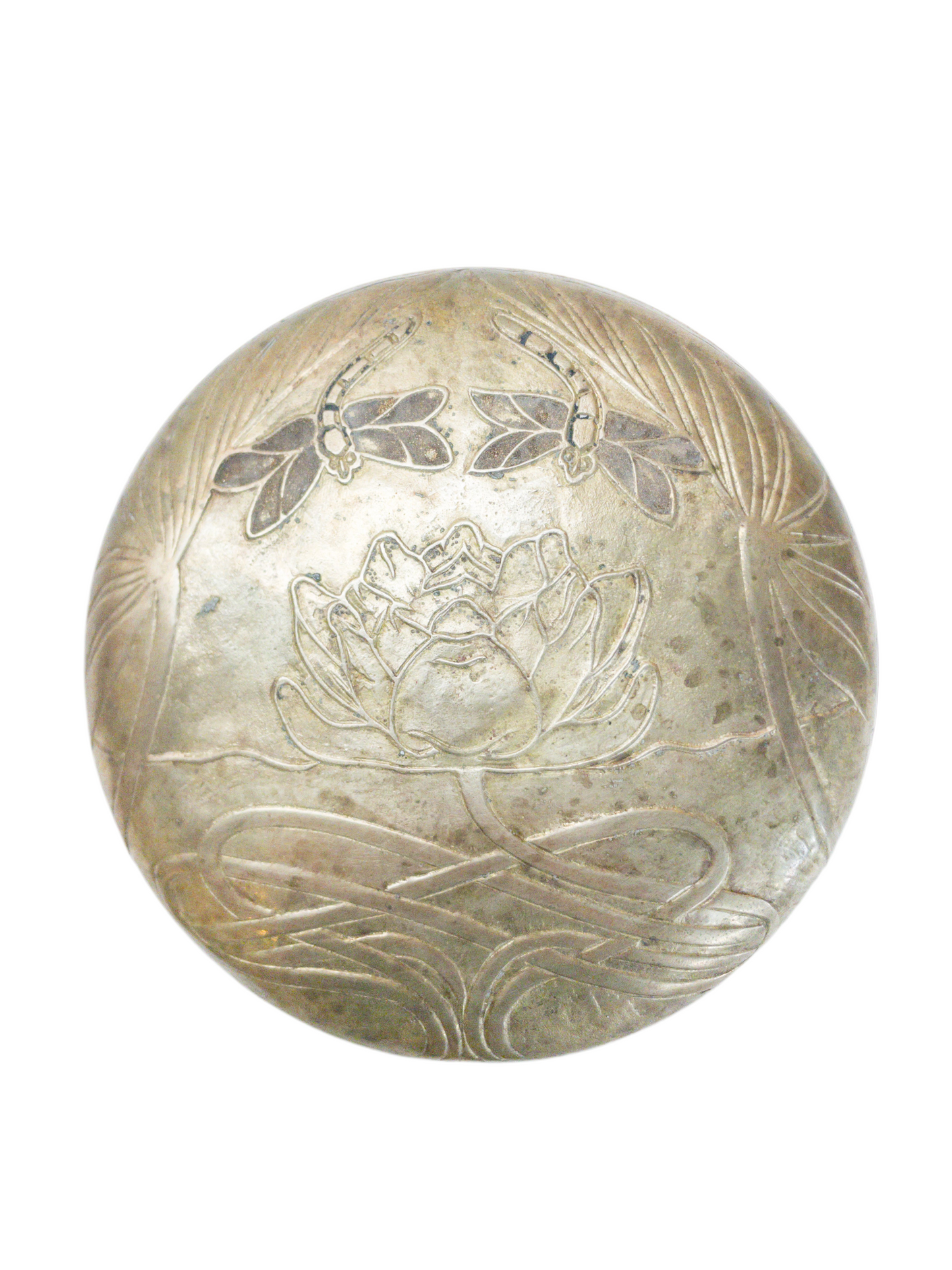 Art Nouveau Brass Lidded Bowl