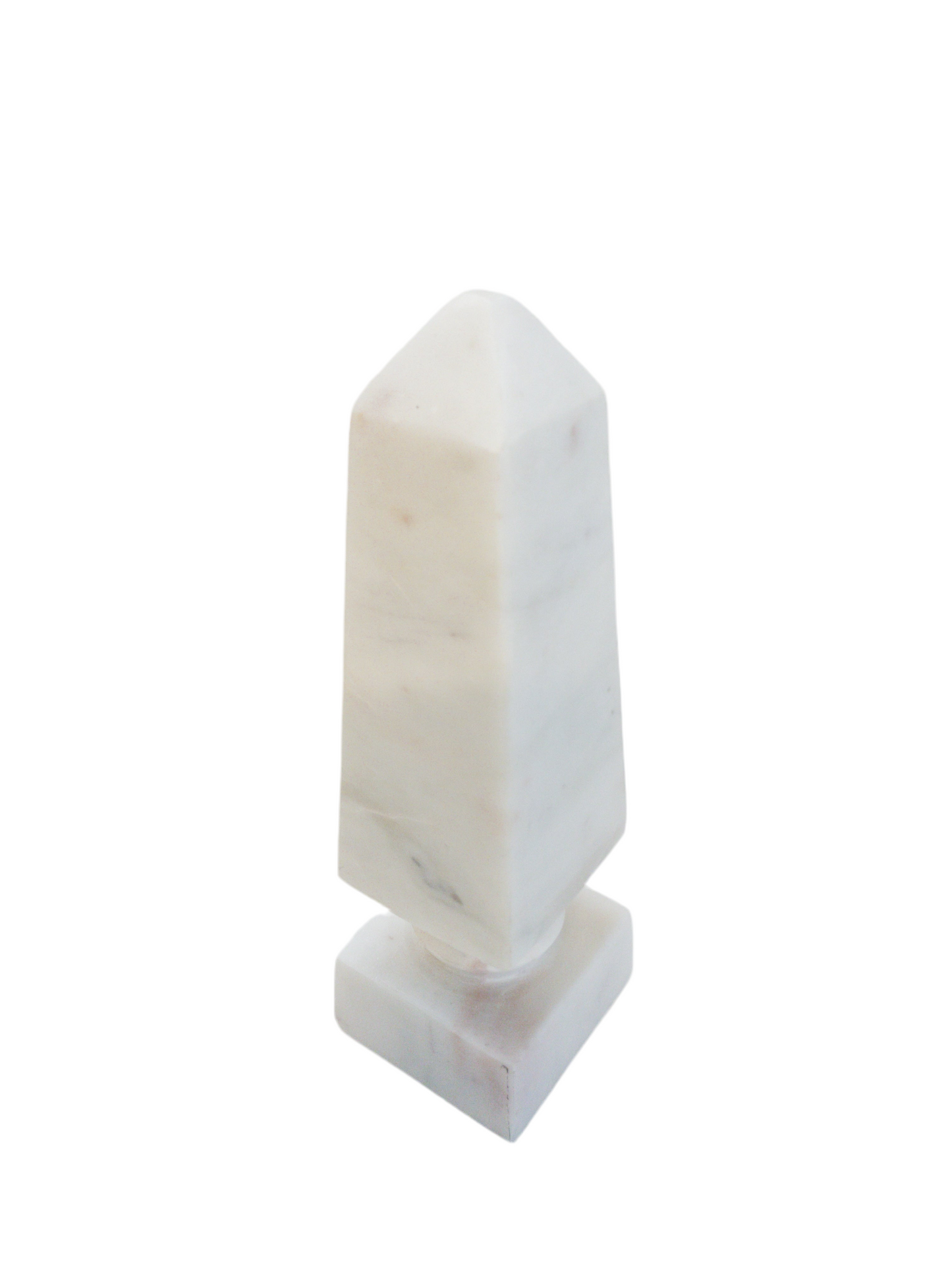 Large Vintage White Marble Obelisk