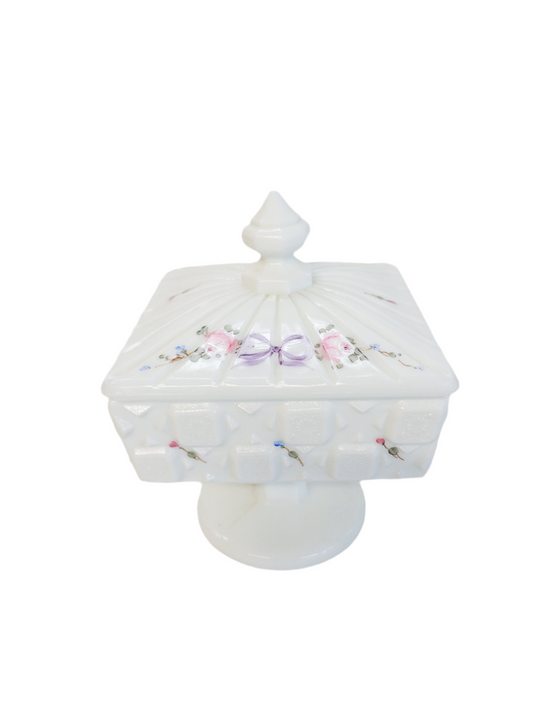 Westmoreland Milk Glass Footed Box