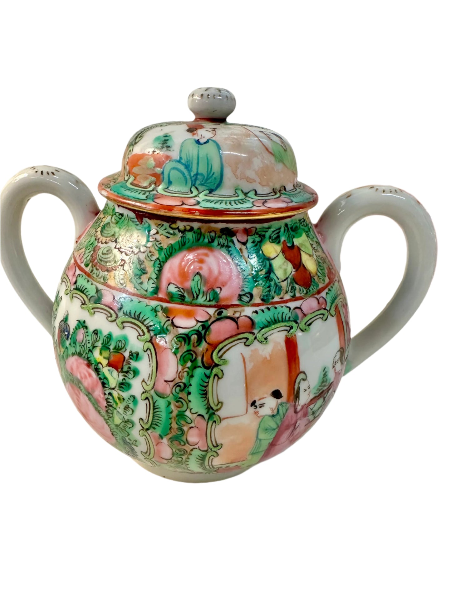 Antique Famille Rose Medallion Tea Set