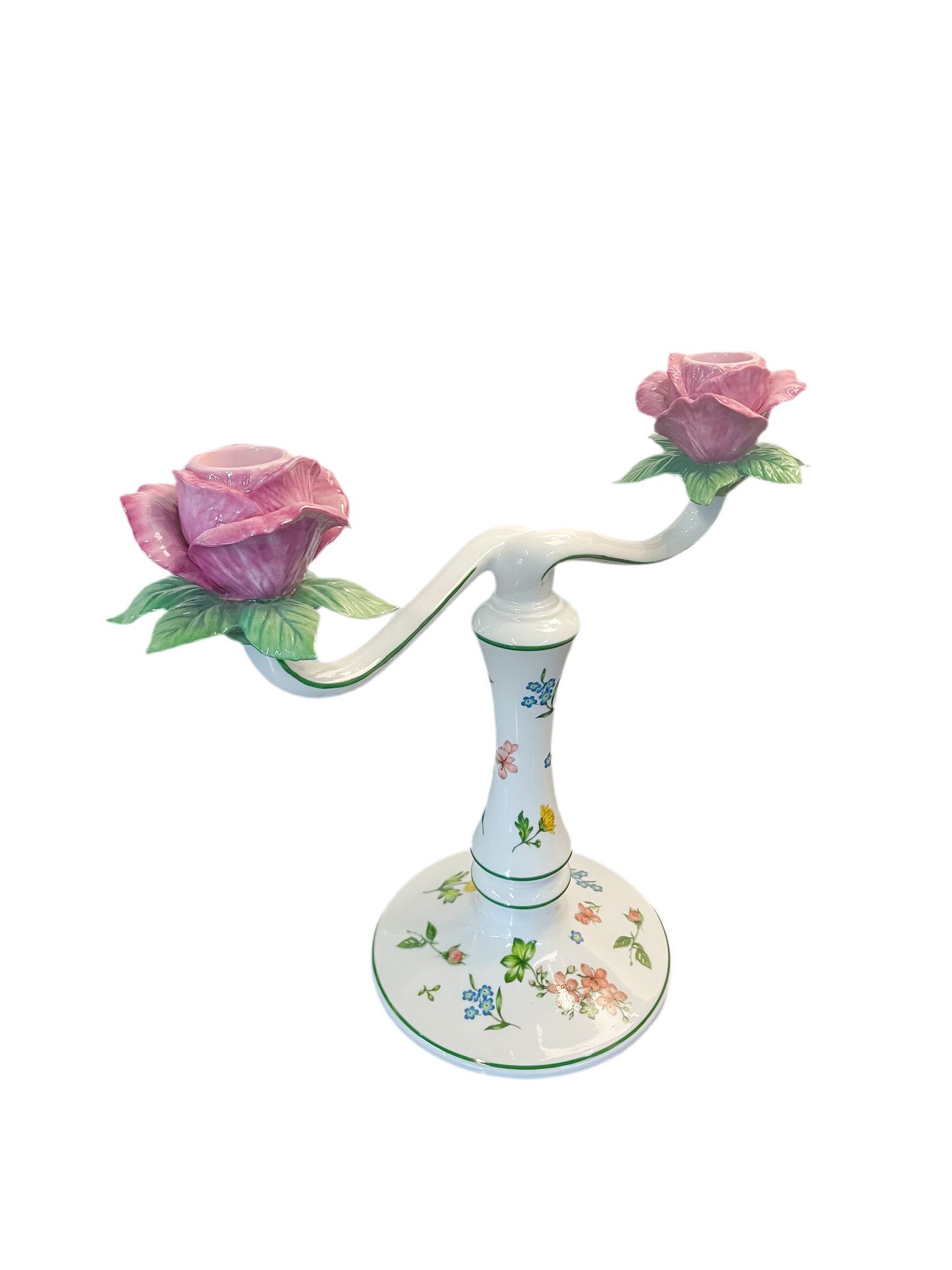 Vintage Floral Rose Candelabra