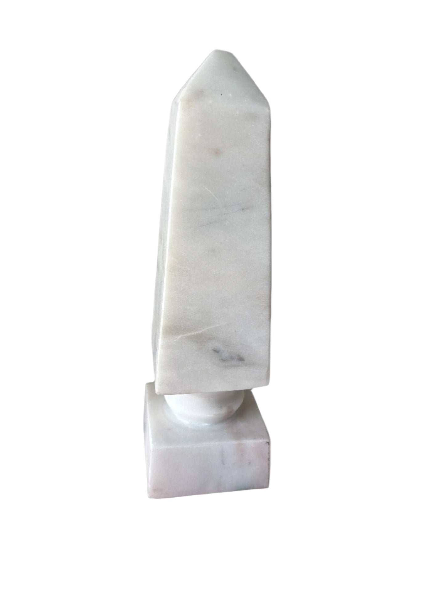 Large Vintage White Marble Obelisk