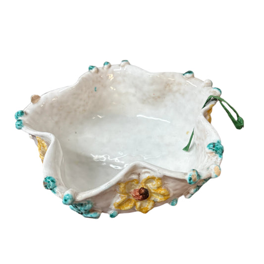 Vintage Hand Painted Italian Floral Trinket Dish/Bowl