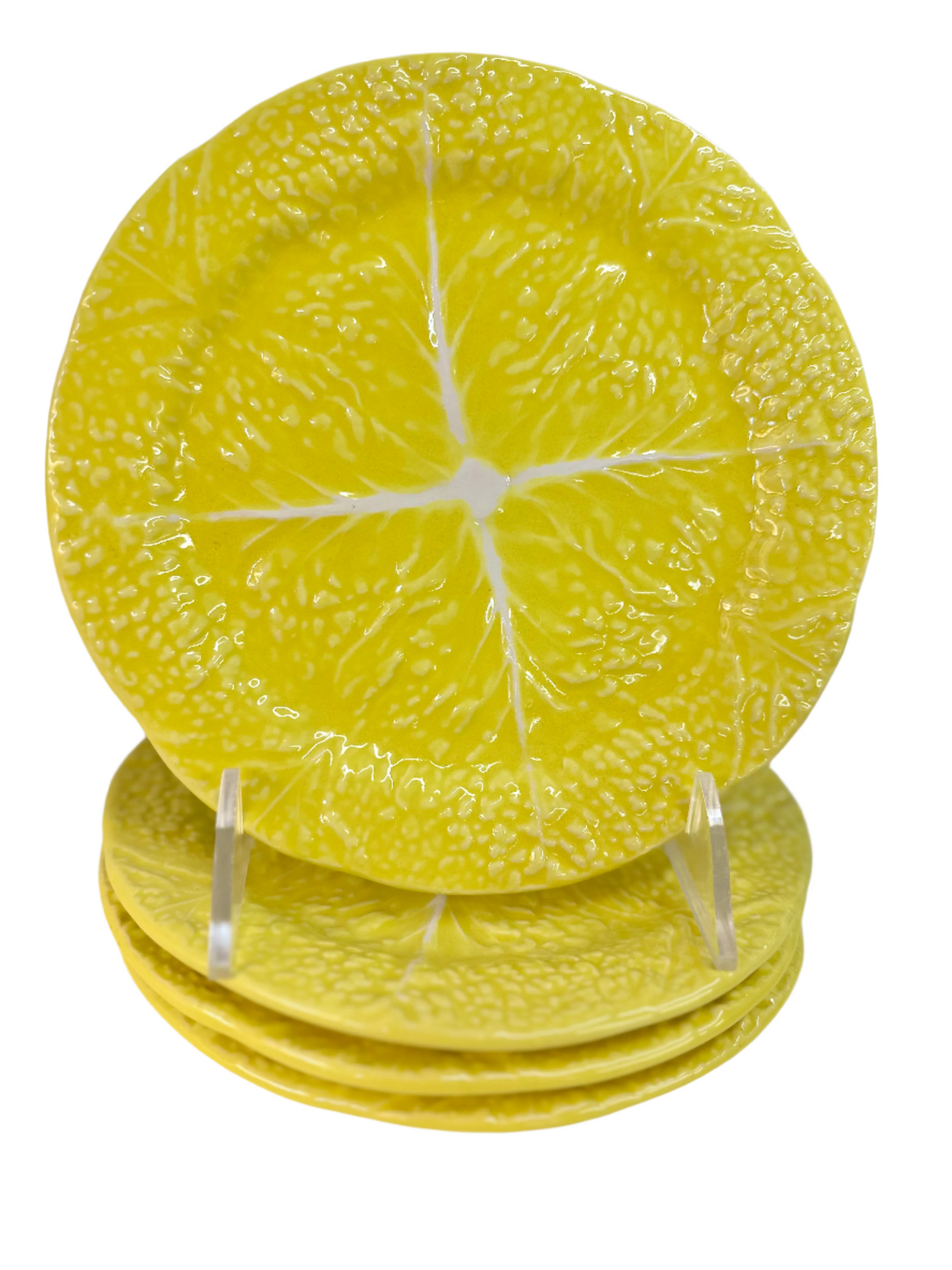 Vintage Yellow Secla Portugal Dinner/salad Plates - set of 4
