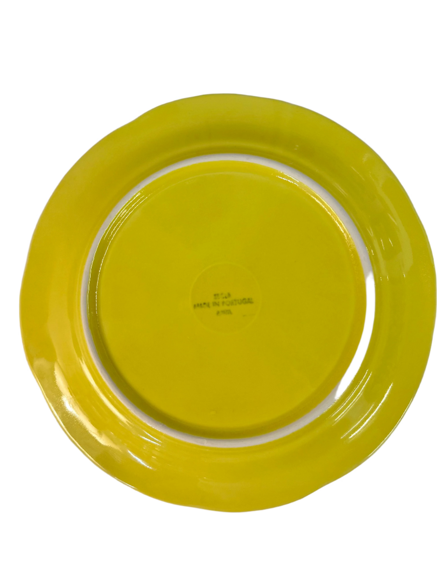 Vintage Yellow Secla Portugal Dinner Plates - set of 4