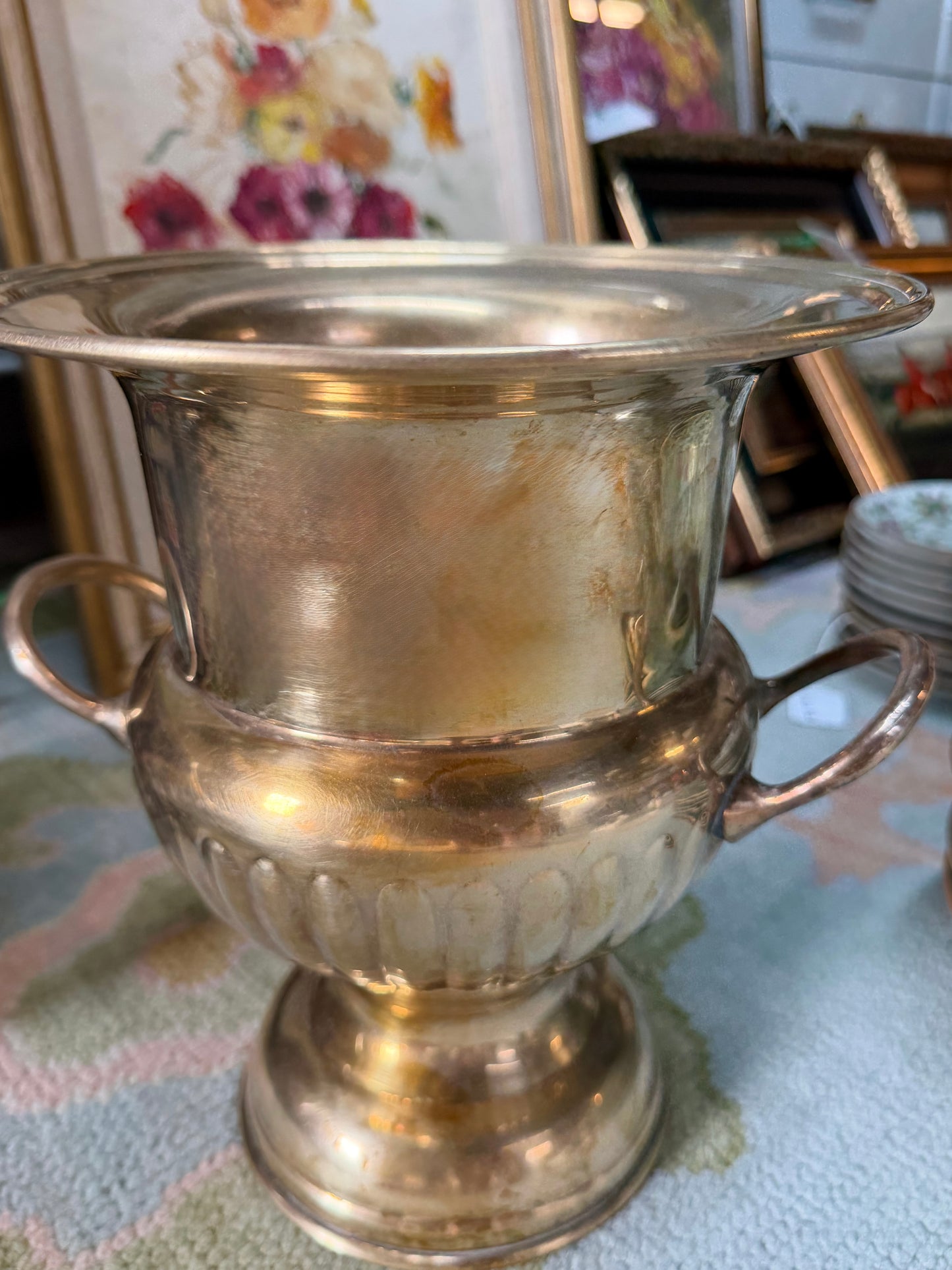 Vintage brass champagne chiller