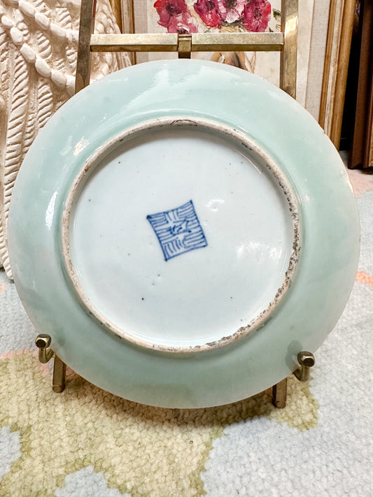 Celadon Famille Rose Canton Plate