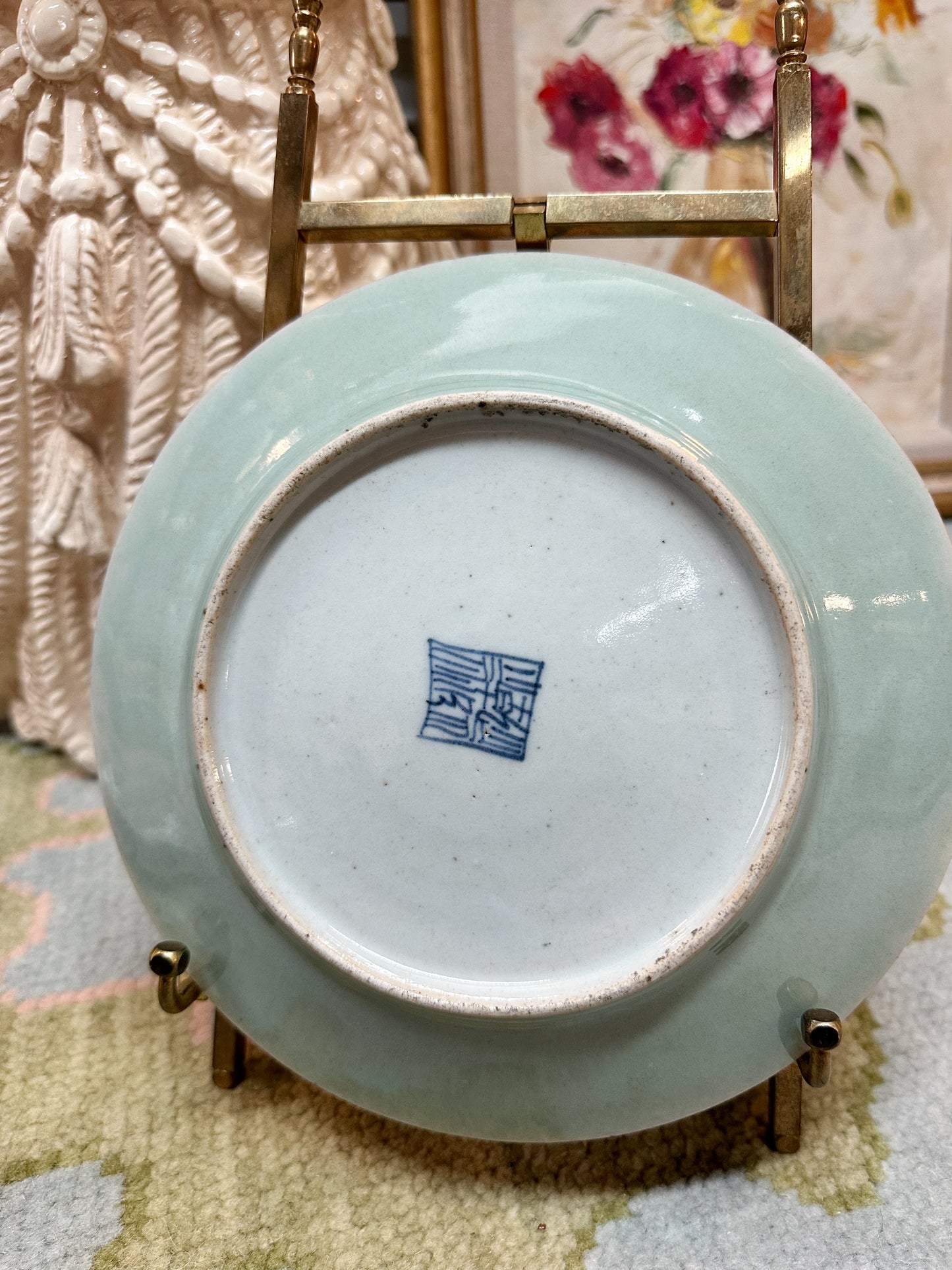 Celadon Famille Rose Canton Plate