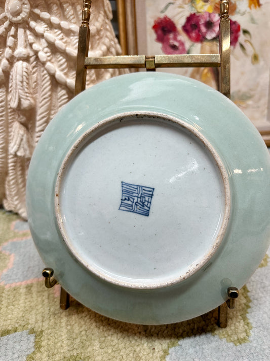 Celadon Famille Rose Canton Plate