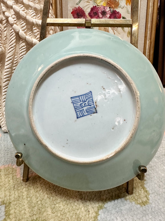 Celadon Famille Rose Canton Plate