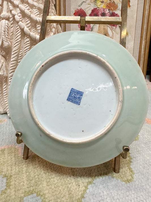 Celadon Famille Rose Canton Plate