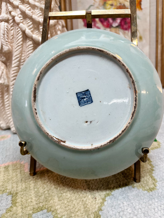 Celadon Famille Rose Canton Plate