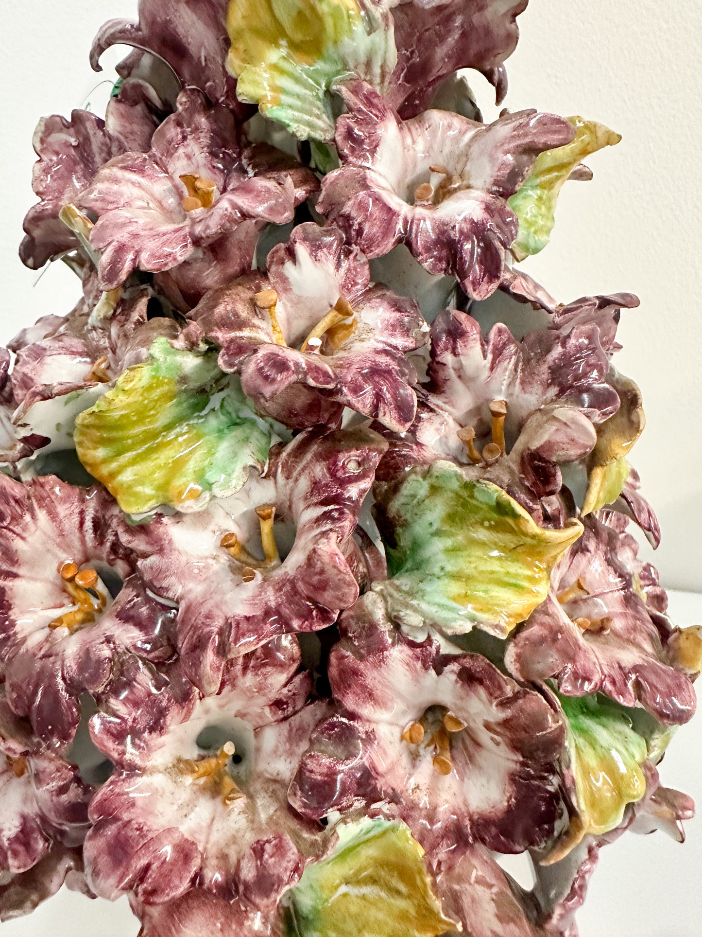 Vintage Italian Hibiscus Porcelain Topiary