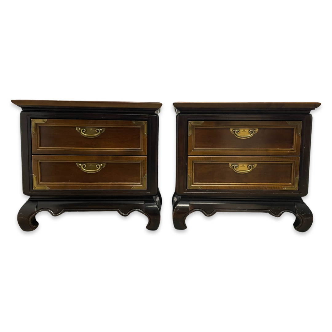 Vintage Broyhill Ming Nightstands Pair