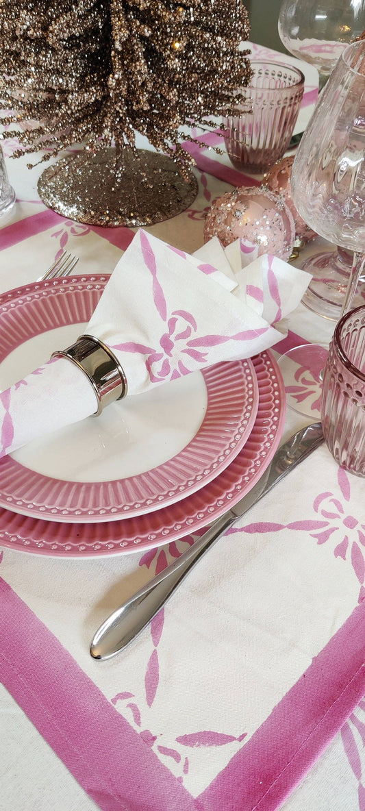 Elizabeth Pink Bow Napkin - set of 4